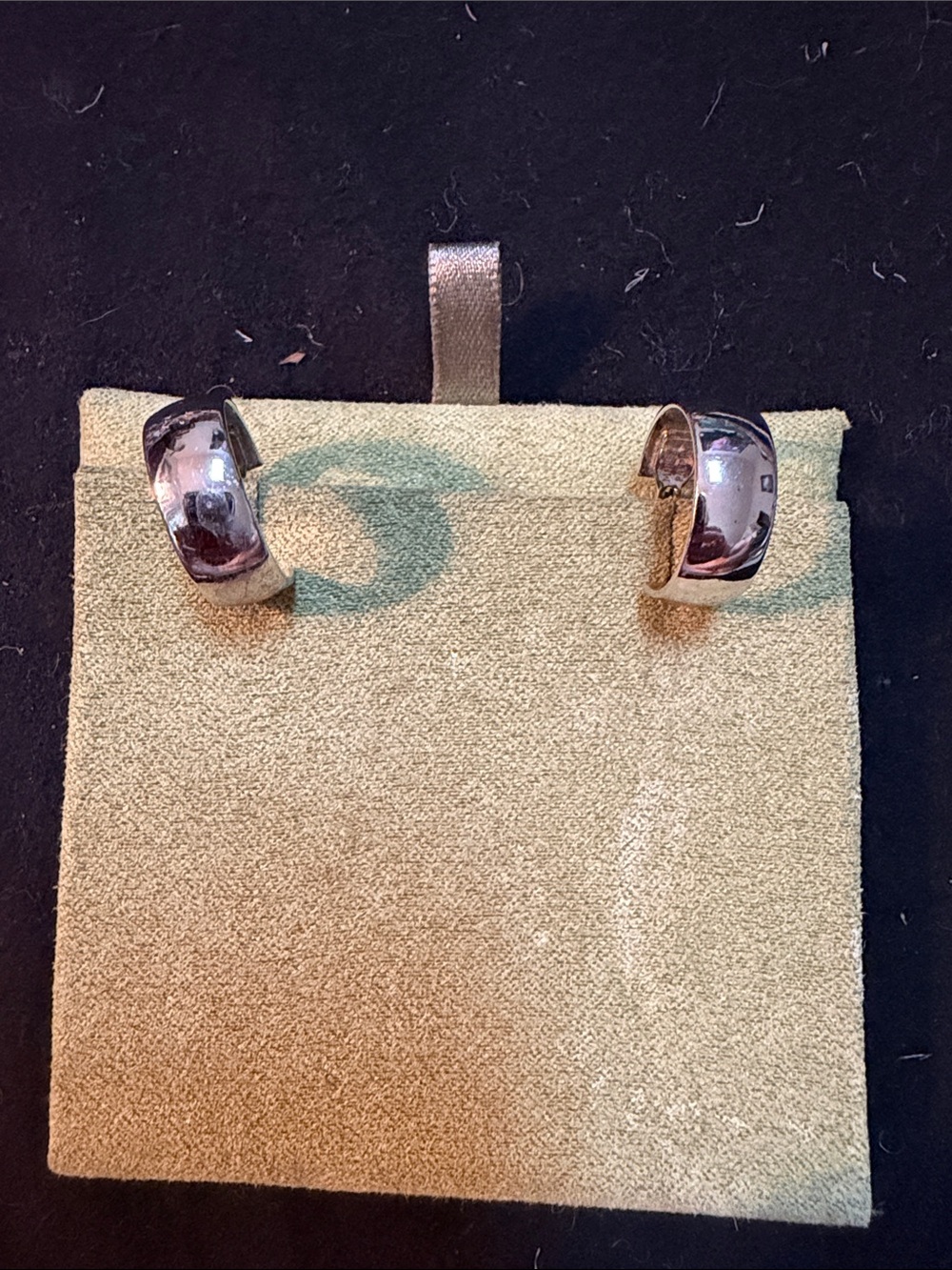 Monet Shiny Silver Dome Hoop Earrings